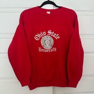 vintage 80s ohio state university buckeyes pullover sweatshirt sweater